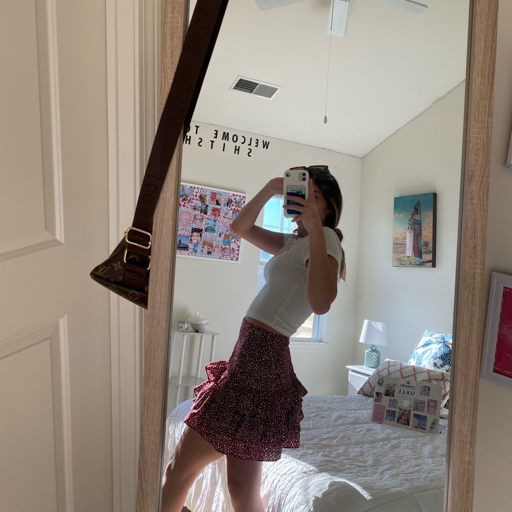 three tiered layered skirt dalmatian/polka dots